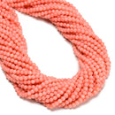 Pink Bamboo Coral Smooth Round Beads Size 3mm 4mm 16" Strand
