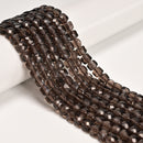 Natural Light Smoky Quartz Faceted Cube Beads Size 7mm 15.5'' Strand