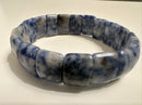 Blue Spot Jasper Double Drill Bracelet Rectangle Bead Size 11x15mm 7.5'' Length