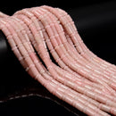 Natural Pink Opal Cylinder Tube with Rondelle Beads Size 6x10mm 15.5'' Strand