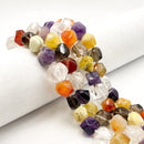 Natural Mixed Gemstone Smooth Faceted Nugget Chunks Approx. 10-15mm 64" Strand