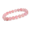 Madagascar Rose Quartz Smooth Round Beaded Bracelet 8mm 7.5'' Length 3 PCS/Set