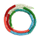 03 Multi-color Gemstone Smooth Rondelle Beads Size 2x4mm 15.5'' Strand