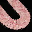 Natural Rose Quartz Smooth Cube Beads Size 8-9mm 15.5'' Strand