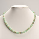 Amazonite Rondelle Size 2x6mm Beaded Necklace 17''-18.5" Length Adjustable