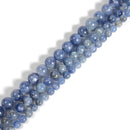 Natural Light Blue Kyanite Smooth Round Beads Size 6mm 8mm 10mm 15.5'' Strand