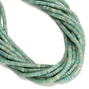 Natural Blue Amazonite Heishi Disc Beads Size 2x4mm 15'' Strand