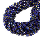 Natural Lapis Faceted Rice Shape Beads Size 6x8mm 15.5 Strand