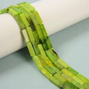 Grade A Natural Chrysoprase Rectangle Tube Beads Size 4x13mm 15.5'' Strand