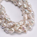Grade A Natural White Fresh Water Pearl Baroque Beads 13-15x15-20mm 16" Strand