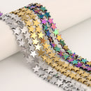Gold Silver Rainbow Plated Hematite Five-pointed Star Beads Size 8mm 15.5'' Strd