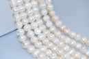 2.0mm Large Hole Fresh Water Pearl Potato Shape Beads 8mm 10mm 12mm 13mm 13" Strand