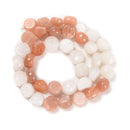 Natural White/Peach Moonstone Irregular Coin Beads Size 10mm 15.5'' Strand