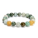 Natural Multi-Color Jade Smooth Round Beaded Bracelet 10mm 7.5''Length 3 PCS/Set