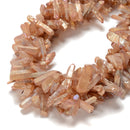 Peach Electroplated Quartz Rough Sticks Points Beads Approx 4x25mm 15.5" Strand