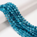 Apatite Color Dyed Jade Faceted Rondelle Beads Size 6x8mm 15.5'' Strand