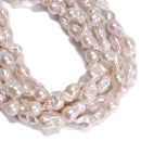 White Fresh Water Pearl Baroque Flame Ball Beads 10-12x18-25mm 15.5'' Strand