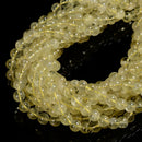 Natural Lemon Quartz Smooth Round Beads Size 6mm 8mm 10mm 15.5" Strand