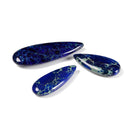 Dark Blue Sea Sediment Jasper Pendant Earrings Teardrop 15x35mm 3 PCS Per Set