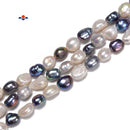 Multi Color Fresh Water Pearl Side Drill Nugget Beads 8-9mm 10-11mm 14.5'' Str