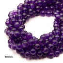 Natural Light Amethyst Smooth Round Beads Size 10mm 12mm 15.5" Strand