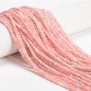 Natural Chinese Pink Opal Faceted Rubik's Cube Beads Size 3mm 15.5'' Strand