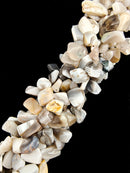 Botswana Agate Side Drill Irregular Pebble Nugget Chips 10-20mm 15.5" Strand