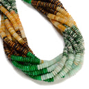 06-Multi-color Gemstone Smooth Rondelle Beads Size 2x6mm 15.5'' Strand