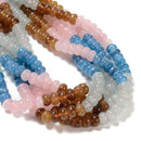 03-Multi-color Dyed Jade Smooth Rondelle Beads Size 5x8mm 15.5'' Strand
