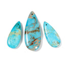 Light Blue Sea Sediment Jasper Pendant Earrings Teardrop 15x35mm 3 PCS Per Set