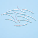 925 Sterling Silver Bamboo Curved Tube Beads Size 2x30mm 5 Pieces Per Bag