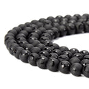 Black Agate Moon & Star Shiny Design Matte Round Beads 6mm 8mm 10mm 15.5" Strand
