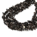 Natural Silver Obsidian Irregular Pebble Nugget Chips Beads Size 7-8mm 32"Strand