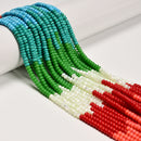 03 Multi-color Gemstone Smooth Rondelle Beads Size 2x4mm 15.5'' Strand