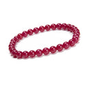 Natural Ruby Smooth Round Beaded Bracelet Size 6mm 7.5'' Length 3 PCS Per Set