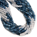 Gradient Natural Aquamarine Faceted Cube Beads Size 5mm 15.5'' Strand