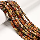 Natural Red Creek Jasper Irregular Rectangle Cube Beads Size 5x7mm 15.5'' Strand