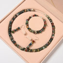 Indian Agate Chips Beads Size 5-8mm Jewelry Set Earrings Bracelet Necklace