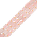 Natural Rose Quartz Rectangle Cuboid Beads Size 8-10x10-15mm 15.5'' Strand