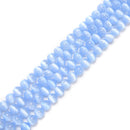 Blue Color Selenite Smooth Round Beads Size 6mm 8mm 10mm 15.5'' Strand