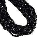 Black Crystal Glass Faceted Rubik's Cube Beads Size 4mm 15.5'' Strand