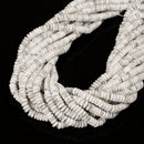 Natural White Howlite Smooth Rondelle Beads Size 2x6mm 15.5" Strand