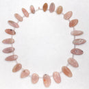 Natural Pink Opal Graduated Irregular Oval Beads Size 10x12-15x20mm 16'' Strand