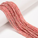 Grade A Natural Rhodochrosite Faceted Round Beads Size 3mm 15.5" Strand