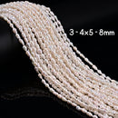 Natural White Fresh Water Pearl Baroque Shape Beads 4x8mm 5x8mm 6x8mm 15''Strand