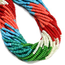 03 Multi-color Gemstone Smooth Rondelle Beads Size 2x4mm 15.5'' Strand