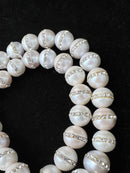 Fresh Water Pearl with Rhinestone Stripe Beads Size 10-11mm 15.5" Strand