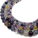 Natural Rainbow Fluorite Smooth Round Beads 4mm 5mm 6mm 7mm 8mm 10mm 15.5"Strand