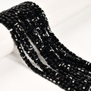 Black Crystal Glass Faceted Rubik's Cube Beads Size 4mm 15.5'' Strand