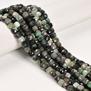 Natural Emerald Faceted Cube Beads Size 7mm 15.5'' Strand